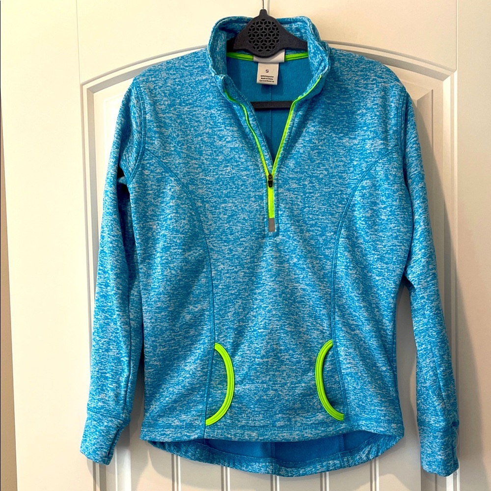 J.‎ America Blue and Green Pullover 1/4 Zip S